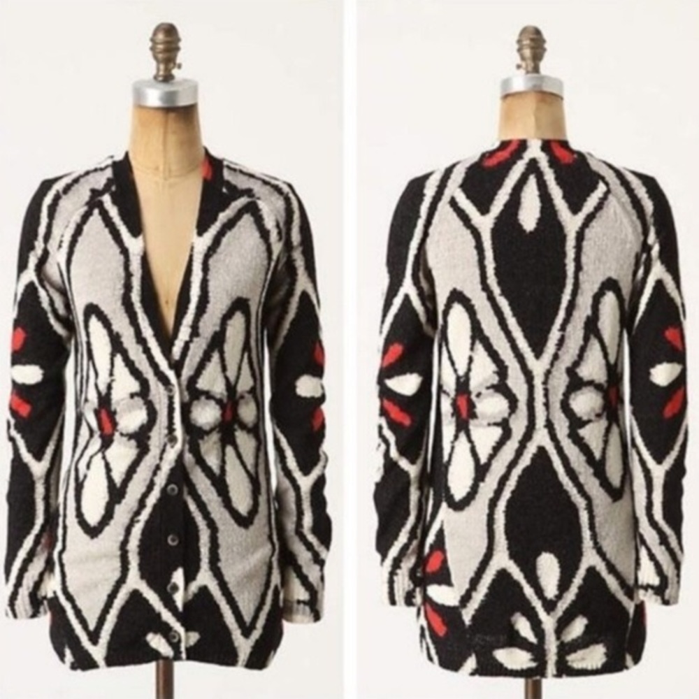 Anthro Field‎ Flower Kaleidescope Daisy Sweater Cardigan